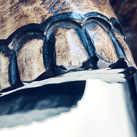 Vintage Handcrafted Wooden Skull Mirror - Picture 12 of 16